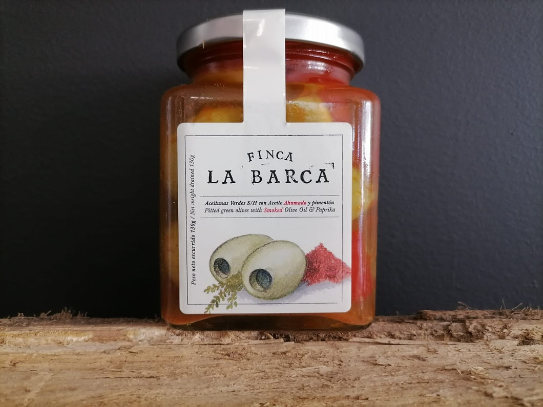 Olives Vertes à l'Huile d'Olive et Paprika Fumé